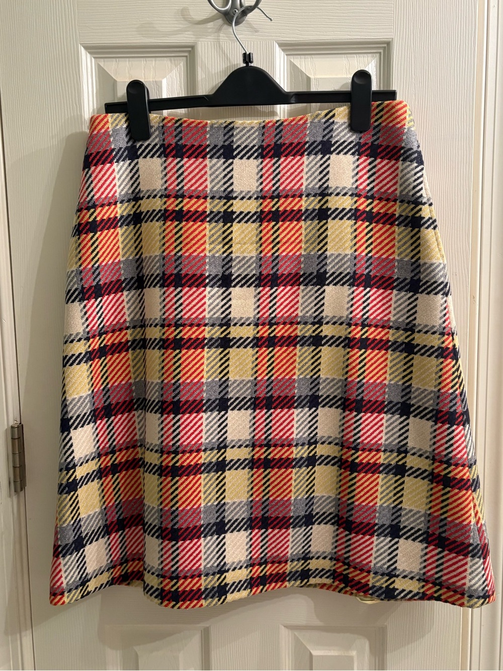 Boden Plaid Lois Wool A-Line Skirt, size 8L